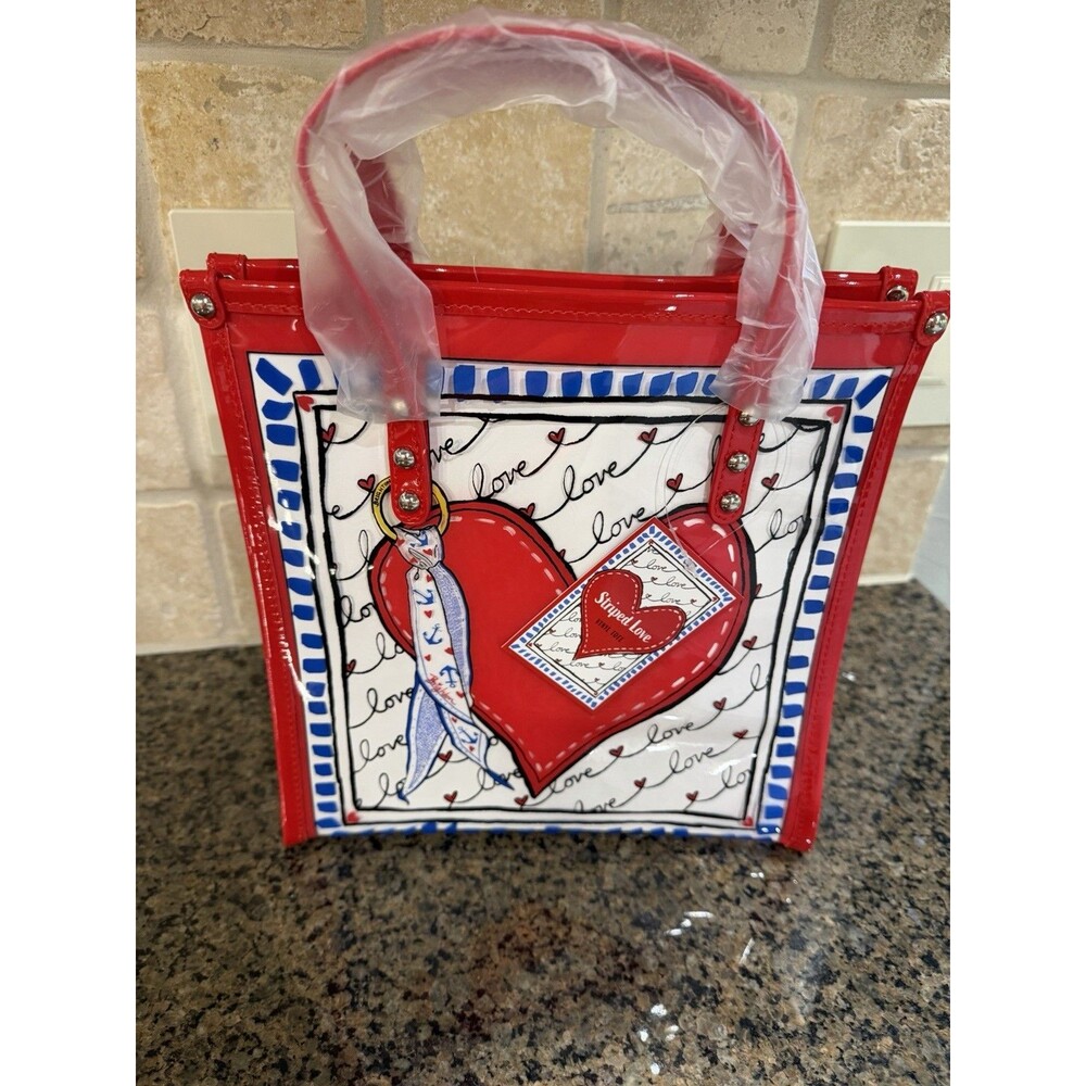 NWT Brighton Striped Love Clear Vinyl Tote Bag Crossbody w/ Strap D30347 New